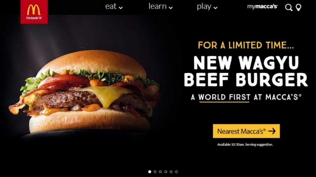 mcdonalds wagyu burger vlees hamburger Pure Luxe