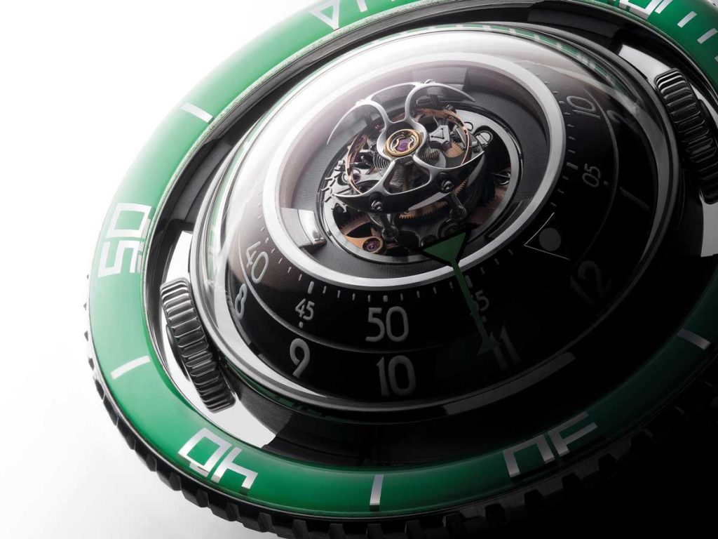 MB&F HM7 Aquapod green horloge horlogerie Pure Luxe