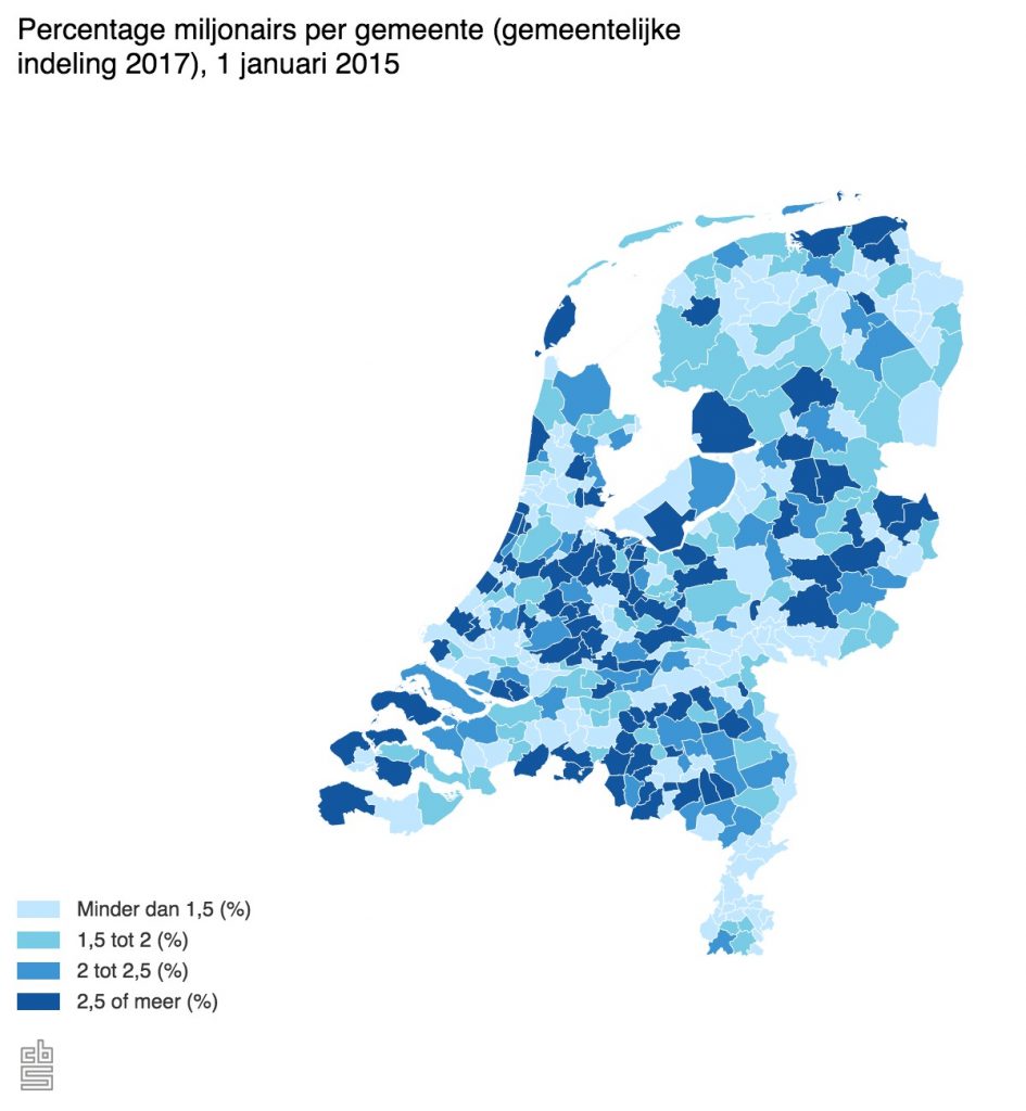 nederland miljonairs gemeenten cbs statistiek Pure Luxe