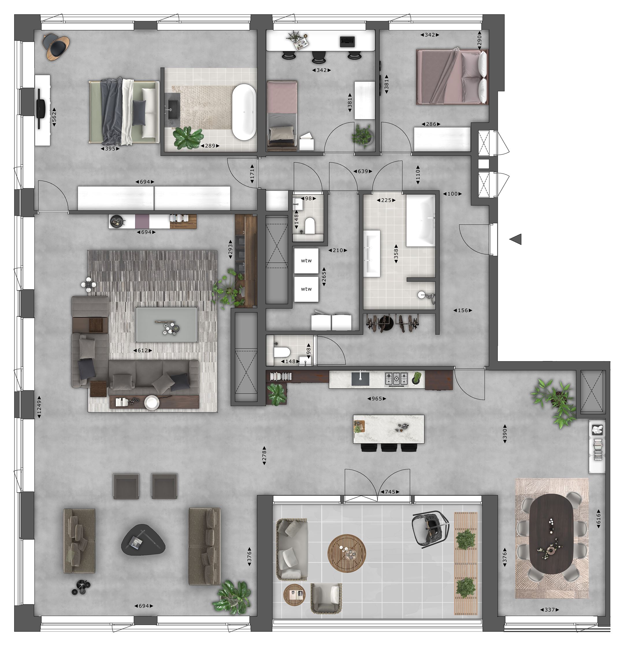 Plattegrond Penthouse Erasmusbrug